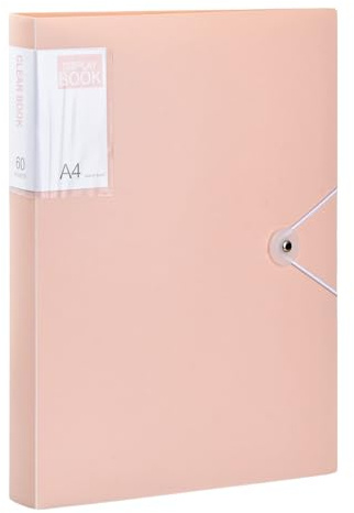 Portalistino A4 31x23cm, Quaderno Porta Fogli Trasparenti, Cartella Progetti per Presentazioni, Raccoglitore Documenti con 60 Tasche per Ufficio, Casa, Scuola (Rosa)
