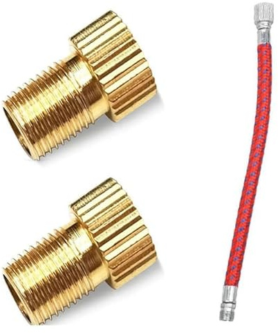 2pcs Presta Valve Adapter and 1Pcs Bicycle pump hose,Bike Pump Adaptor,Bike Pump Adapter Converter,Presta to Schrader Valve Adapter,Rubber Inner Ring,Inflate Bike Tyre with Standard Pump or
