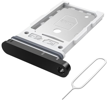 MMOBIEL Dual-SIM-Kartenhalter Kompatibel mit Samsung Galaxy S25 / S25 Plus - SIM-Kartensteckplatz - SIM-Kartenhalter Ersatz - inkl. SIM-Nadel und Wasserdichtem Gummiring - Schwarz