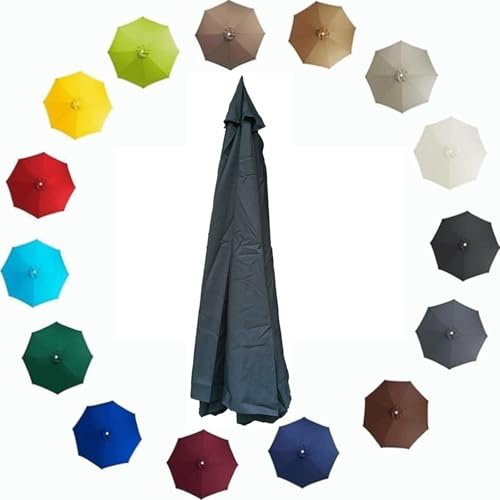 uyeoco Replacement Parasol Canopy, 2M/2.3M/2.7M/3.0Meters 6 Arms/8 Arms Parasol Replacement Canopy For Garden Umbrella Top Waterproof(Grey,3.0m/6 ribs)