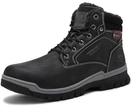 ARRIGO BELLO Botas Hombre Invierno Botines Zapato Nieve Clásico Forrado Piel Trekking Senderismo Talla 41-46 (5066-Negro, 42)