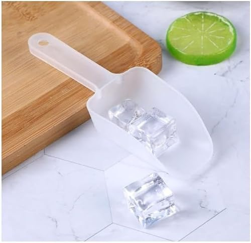 White Plastic Ice Scoop,Kitchen Ice Scooper for Ice Maker, Scooper for Kitchen Freezer Bar Wedding Party Food Scoops Ice Cream Scoops for Pet Animal Dog Food Candy Scoop Beach Shovel Utensils Tools