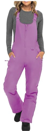 Vinter varm vindtät snowboard atletisk snöbyxor overaller, isolerade vindtäta utomhussport skidoveraller (lila, 4XL)