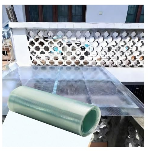 0.8mm Polycarbonatplatten Dachplatten Kunststoff Wetterfest Gewächshausplatten für Dächer, Wintergärten, Gewächshäuser, Schuppen und Markisen(0.5x5m)