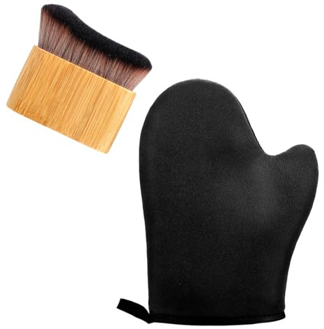 Sibba Set de aplicador autobronceador 2 en 1, guante autobronceador y cepillo de bronceado para spray, lociones bronceado sin rayas