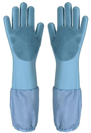 TTETTZ 2 Paar Pet Grooming Handschuhe Tierbürste Fellpflegehandschuhe Deshedding Haarentfernung Eignet Sich für Haustierpflege Hundepflege Katzenpflege, Hellblau