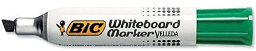BIC VELLEDA Whiteboard Chisel 1781 Marker 3.5 - 5.5mm Box of 12 - Green