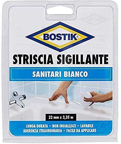 BOSTIK Striscia Sigillante resistente all'acqua e ai detergenti domestici 22mm x 3,35mt bianca