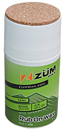 ZUMWax Rub-On Ski/Snowboard/Nordic/Cross-Country Wax 70g, Any Temperature, Easy cork applicator, long-lasting performance, secret vanilla scent, Made in USA, PFAS-free Great for quick waxing on the go