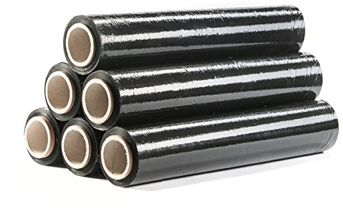 6 Rollen Verpackungsfolie 150mx500mmx23µm Stretchfolie Umzugsfolie Folie schwarz