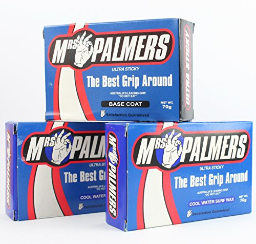 Mrs Palmers 1 x Base Coat and 2 x Cool Water Top Coat Surfboard Wax