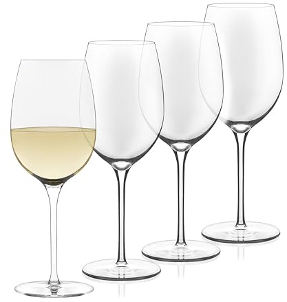 Libbey Signature Kentfield Estate All Purpose Wine Glasses Set of 4, Long Stem Wine Glasses for Red and White Wine, Perfect Glass Goblet Gift Set