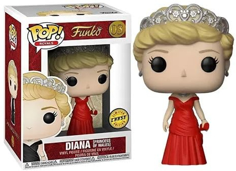 Funko Pop! Royals: Die Königliche Familie - Diana Prinzessin von Wales Red Dress Chase Variante Limited Edition Vinyl Figur (mit Pop Box Protector Fall Gebündelt