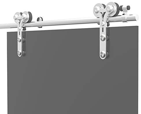 8FT/240cm Rostfreier Stahl Schiebetür Beschlag Laufschiene Schiebetürsystem für Glastür Y Form, Sliding Barn Door Kit for Glass Door