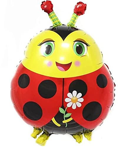 DIWULI Marienkäfer Luftballon süß - Tier-Ballon Rot Blume