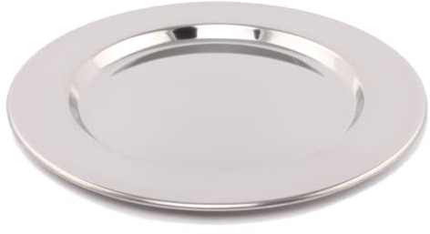 eventkauf Platzteller 1 Stück Edelstahl Silber Ø 30 cm - Unterteller Dekoteller für Hochzeit, Weihnachten - wiederverwendbar - B-Ware