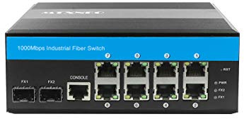Commutateur Switch Fibre Optique Gigabit Industriel L2 Managed POE + 8 Ports POE 30W 2 emplacements SFP avec Vlan Qos LACP STP/RSTP