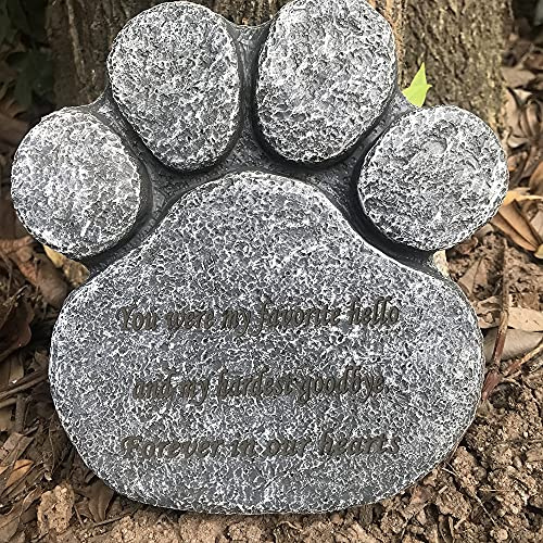 CUDMORERBE Gedenksteine für Haustiere, Hundepfotenabdrücke, Grabmarker, Sympathie, Geschenk für den Verlust des Haustieres, graviert jede Nachricht