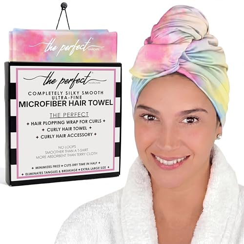 Mikrofaser-Handtuch für Frauen – Geschenk und Reisen – glatt wie Seide – lockiges, gewelltes, glattes Haar Mädchen – Plopping Essential – Anti-Frizz, schnell trocknend, funktioniert besser als ein