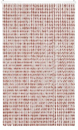 IlGruppone Tenda Antimosche per Porta Finestra A Pannello con Telaio in PVC, in più Colori, Moschiera con Corde a Perline per Esterno Interno Fili a Caduta - Marrone - 100 x 220 Cm