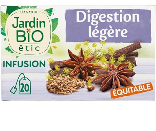 Jardin Bio Étic - Infusion Bio Digestion Légère - 20 sachets de 30g pour une digestion facile - Alimentation bio. - Lot De 3 - Vendu Par Lot