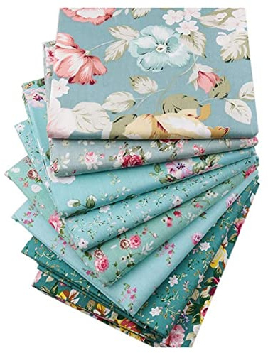 SHTGOI 8 Stück Baumwollstoff Set Patchwork Stoffpaket 25 x 25 cm Baumwolle Patchwork Stoffe Meterware Stoffreste Nähstoffe für DIY Handgefertigte Nähen Quilten Kleidung Vorhänge 2#