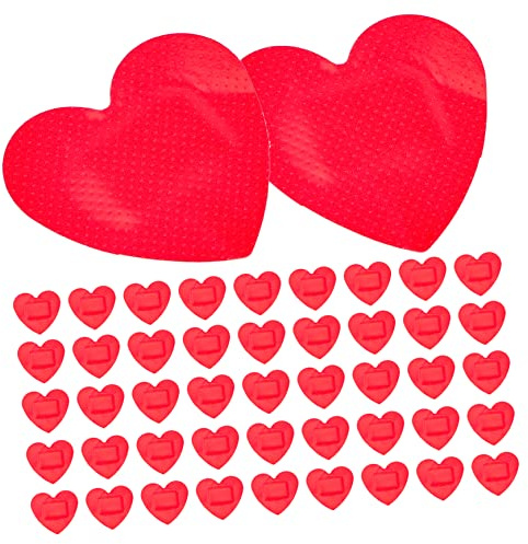 Healeved 50 Pcs Vendaje En Forma De Corazón Tira De Tiritas Lindas Vendas Infantiles De Dibujos Animados Vendajes Rosas Corta Vendaje Goma Blanda Polvo Hemostático Impermeable Niño Pequeño