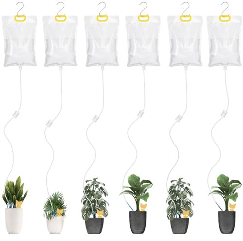 Flintronic 6 Pezzi Dispositivi per Irrigazione per Piante, Sacca Raccogligocce Automatica per Piante, Kit per Irrigazione a Goccia per Piante, Adatto per Piante in Vaso da Interno ed Esterno