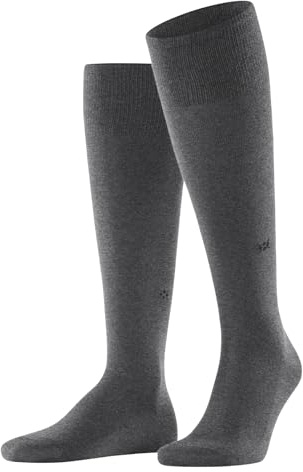 Burlington Leeds M Kh cotone lana al ginocchio tinta unita 1 paio, Calzini lunghi Uomo, Grigio Dark Grey 3070, 40-46