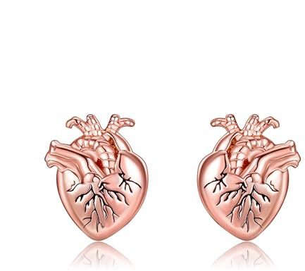 JERWLI Orecchini anatomici a forma di cuore, in argento Sterling 925, con anatomia gotica, idea regalo per donne e ragazze