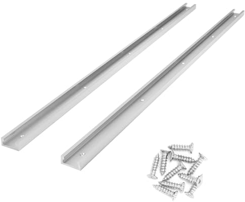 QWORK® 2 Stück 800mm T-Schiene T-Nut Gehrungsschiene Alu, für Tischsäge Router Tisch Holzbearbeitungswerkzeug