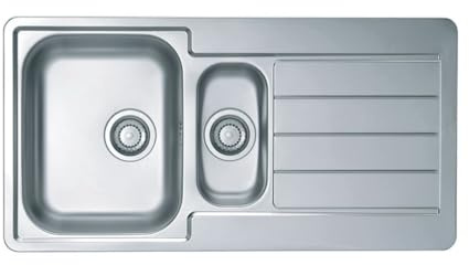 VBChome Edelstahlspüle 98x50 cm Leinenstruktur Einbauspüle ohne Loch für Armaturen Küchenspüle Spülbecken Camping 1,5 Becken Ablaufgarnitur