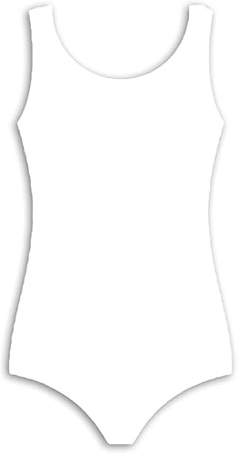 COSHAL® Leotard Girls Ballet Gymnastics Leotard Sleeveless Dance Tops Bodysuit Leotards Dancing Ballet Gymnastics Athletic for Girls One Piece Unitards Jumpsuit S/Less White 7-8 Yrs