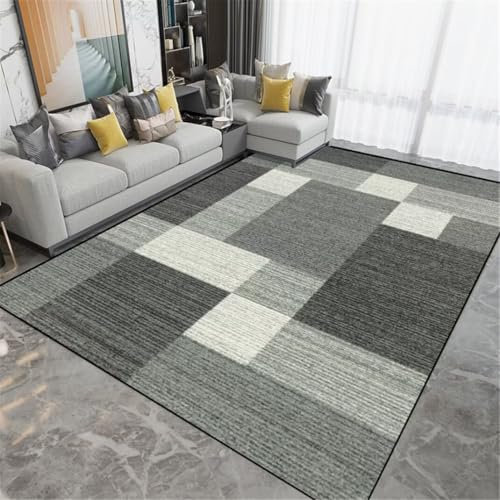 deko teppich schlafzimmer teenager mädchen tepiche für schlafzimmer moderner Stil grauer geometrischer Design-Wohnzimmerteppich pflegeleicht waschbar rutschfest flokati teppich waschbar 90X190CM
