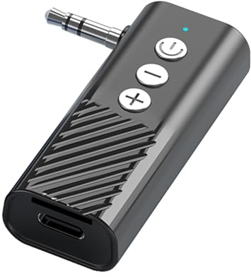 Adaptador de audio Bluetooth 5.3 portátil, inalámbrico, recargable, conector auxiliar de audio de 3,5 mm para TV y PC
