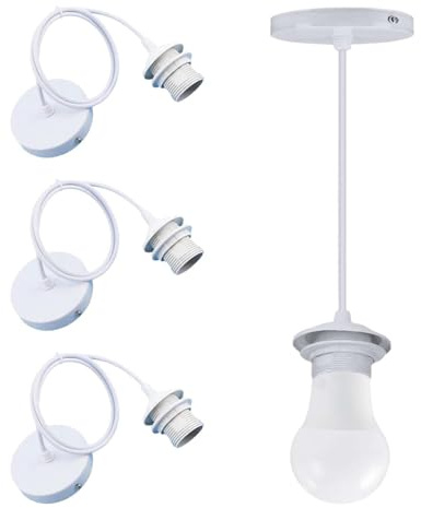 3 Stück E27Lampenaufhängung E27Pendelleuchte Lampenfassung,Lampenaufhängung Lampenfassen mit Kabel,E27 Lampenfassung Deckenlampenfassung,Lampenaufhängung E27 mit Schraubring