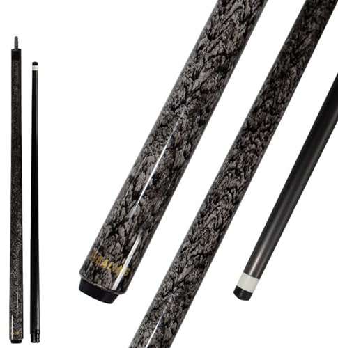 KHEALING Coda da da biliardo in fibra di carbonio, 142 cm, punta 12 mm, Carom Billiards Coda Professionale con Chalk e Guanti