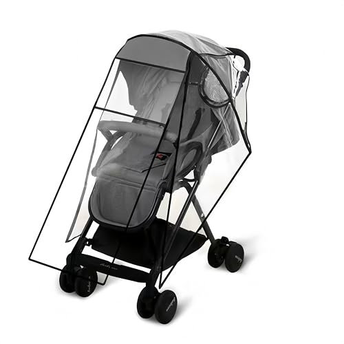 Protection Pluie pour Poussette - Habillage Pluie Universel pour Poussette, Housse de Protection Contre la Pluie, Vent et Neige, Accessoire Indispensable pour Promenades avec Bébé