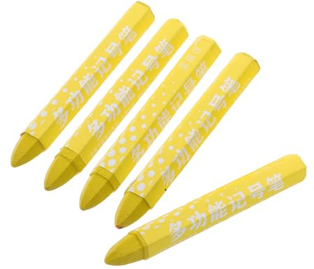 HAPINARY 5pezzi Pennarello Per Pneumatici in Cera Pastello Giallo e Dorato Pennarello Per Marcatura Pneumatici Adatto Per Auto Bici e Motociclette