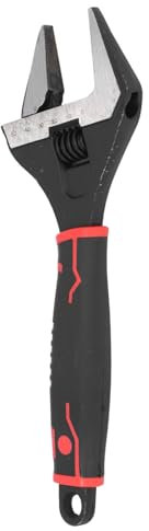 Hyuduo Llave Ajustable, Llave Ajustable de Boca Ancha de 10 Pulgadas, Llave de Reparación de Mandíbula Profunda de Acero CrV con de Goma para Garaje Doméstico, Llaves Ajustables