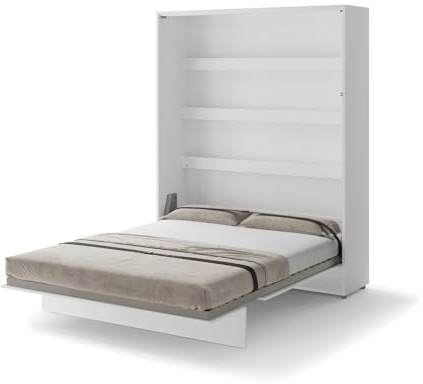 Friderik Bed Concept BC-012 Wandklappbett Vertikales Schrankbett ohne Matratze, 160x200 cm (Weiß)