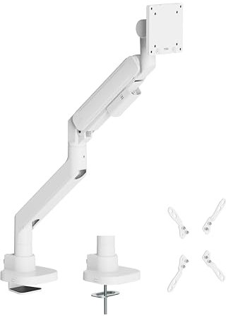 HALTERUNGSPROFI Monitor Halterung Extrastark bis 27kg bis 57 Zoll Tragarm mit Gasdruckfeder LED LCD Monitore VESA 75x75 100x100 200x200 Office-GS812AEXW (Weiss)