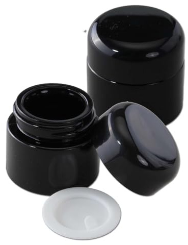 Black Leaf Weithalsdose aus Violettglas 100ml I luftdichte Aufbewahrung für Kräuter, Tee & Gewürze I Aufbewahrungsbehälter mit UV-Schutz I Kräuterdose I Vorratsdose mit Deckel wiederverwendbar