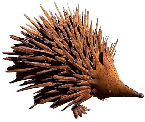 Alfie Francis 29cm (L) x 18cm (H) Rusty Hedgehog Garden Ornament/Statue Outdoor Metal Animal Sculpture Figurine