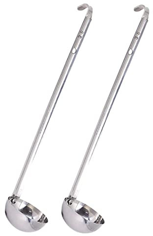 Zerodeko Lot De 2 Louches à Soupe En Acier Inoxydable 10 Ml Manche Long Ergonomique Louche De Service En Métal Cuisine Maison Buffet Et Restaurant