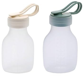 Lot de 2 ou 5 bouteilles de stockage de lait maternel pliables en silicone anti-fuite de qualité alimentaire passent au lave-vaisselle et au congélateur