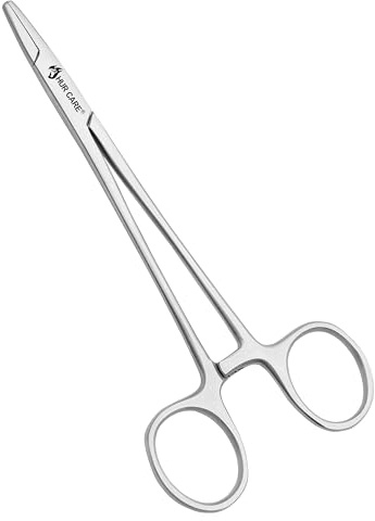 HUR CARE Self Locking Pliers Suturing Piercing Clamp Fishing Forceps Tweezers Pincers for Stud Ball earings Holder Screw Removal Tool Surgical Veterinary Crafting Soldering DIY Use (1)