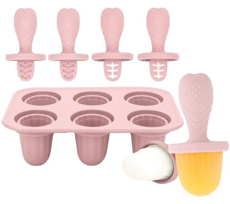 Moules à glaces en silicone pour bébés - Soulagement de la dentition - Plateau de 6 cubes - Apaisant les gencives et mastication sûre - Matériaux de qualité alimentaire - Facile à nettoyer