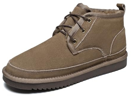 Meik Mangni Stivali da Neve Donna Stivaletti Invernali Uomo Comodi Scarpe con Calda Foderati Antiscivolo Scarponi Neve Classici Snow Boots Esterno Mocca 39EU（Dimensioni della Suola 40EU）