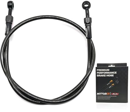 Arashi Nero 95 cm 37,4 Tubo flessibile freno moto per Hon-da Suzuki GSXR 600 750 1000 1300 Hayabusa GSX1300R Z900 NINJA 650 CBR600RR CBR1000RR Modifica estensione forcellone